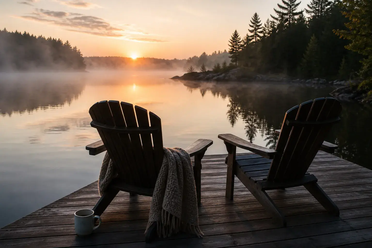 Quiet lake morning in Australia