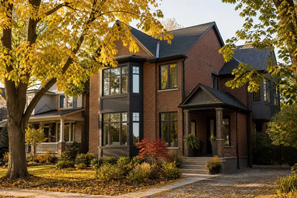 Australian family home in autumn
